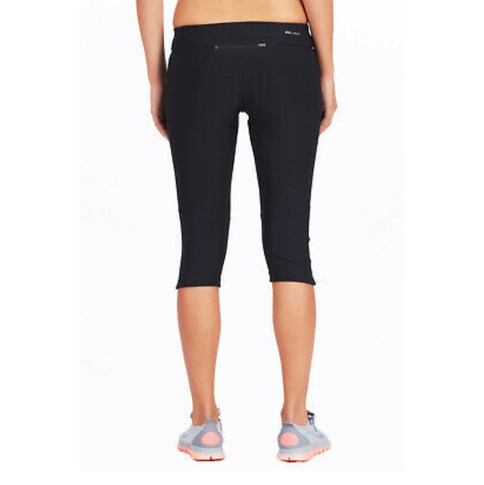 Nike dri-fit filament running capri legging black drawstring back zipper pocket‎ - Picture 2 of 8